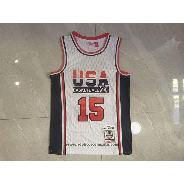 Camiseta USA 1992 James Johnson #15 Blanco